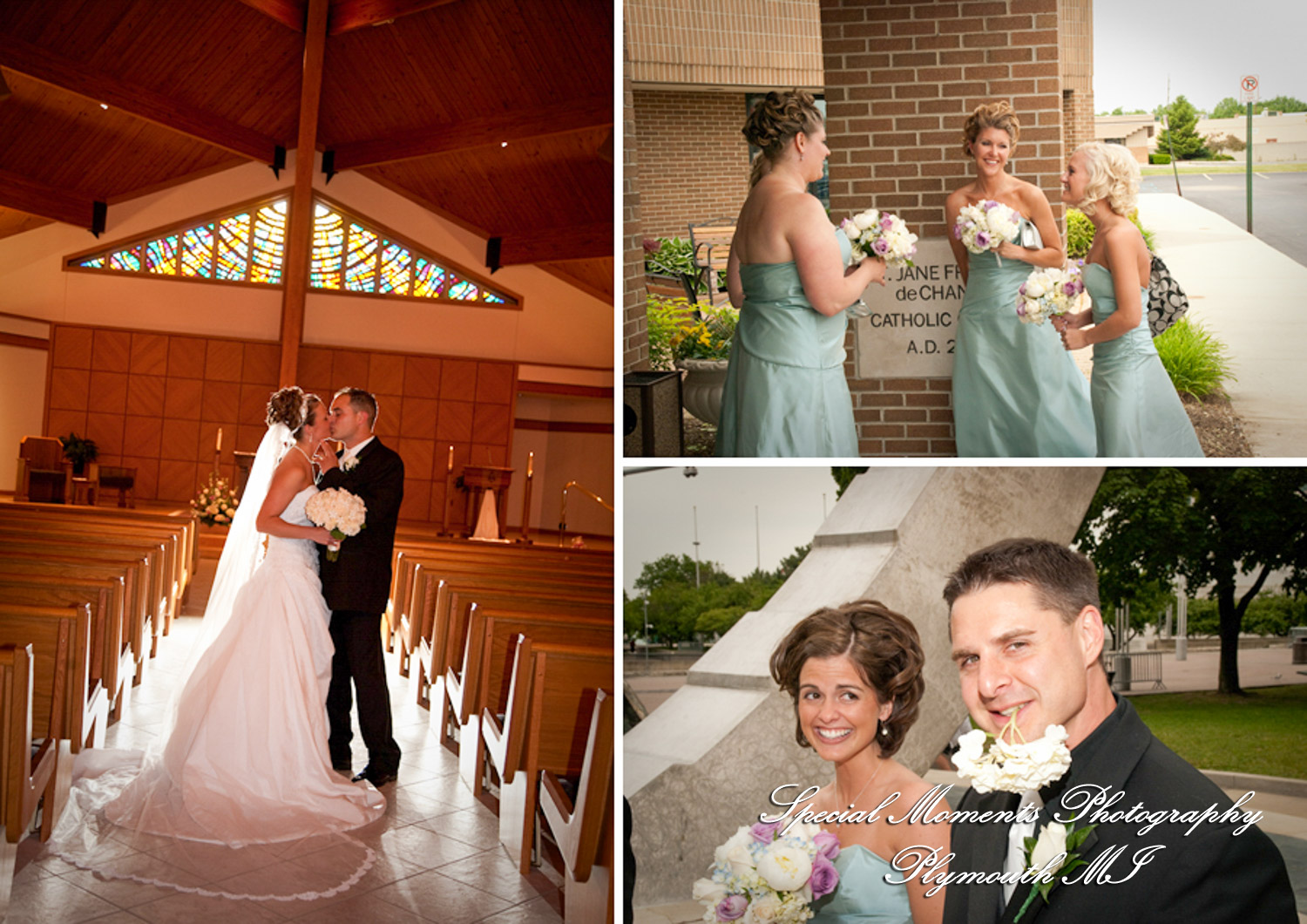 Julie & George at St. Jane Frances de Chantal Sterling Heights MI wedding photograph