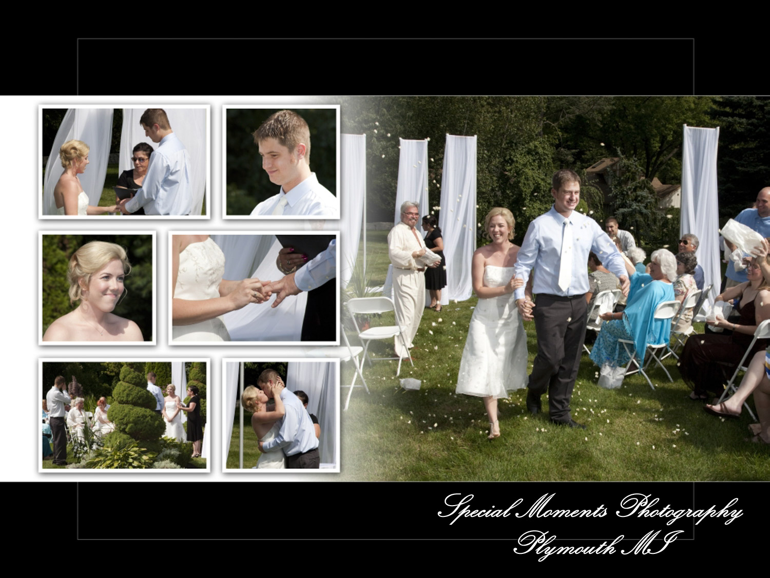Amanda & Mike at a home wedding album design photograph