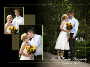 Amanda & Mike at a home wedding album design photograph