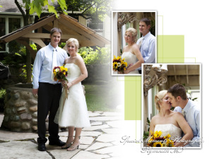 Amanda & Mike at a home wedding album design photograph