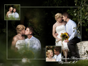Amanda & Mike at a home wedding album design photograph