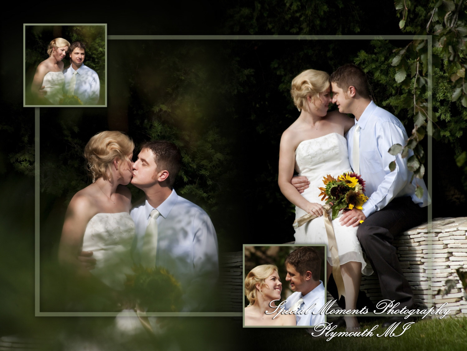 Amanda & Mike at a home wedding album design photograph