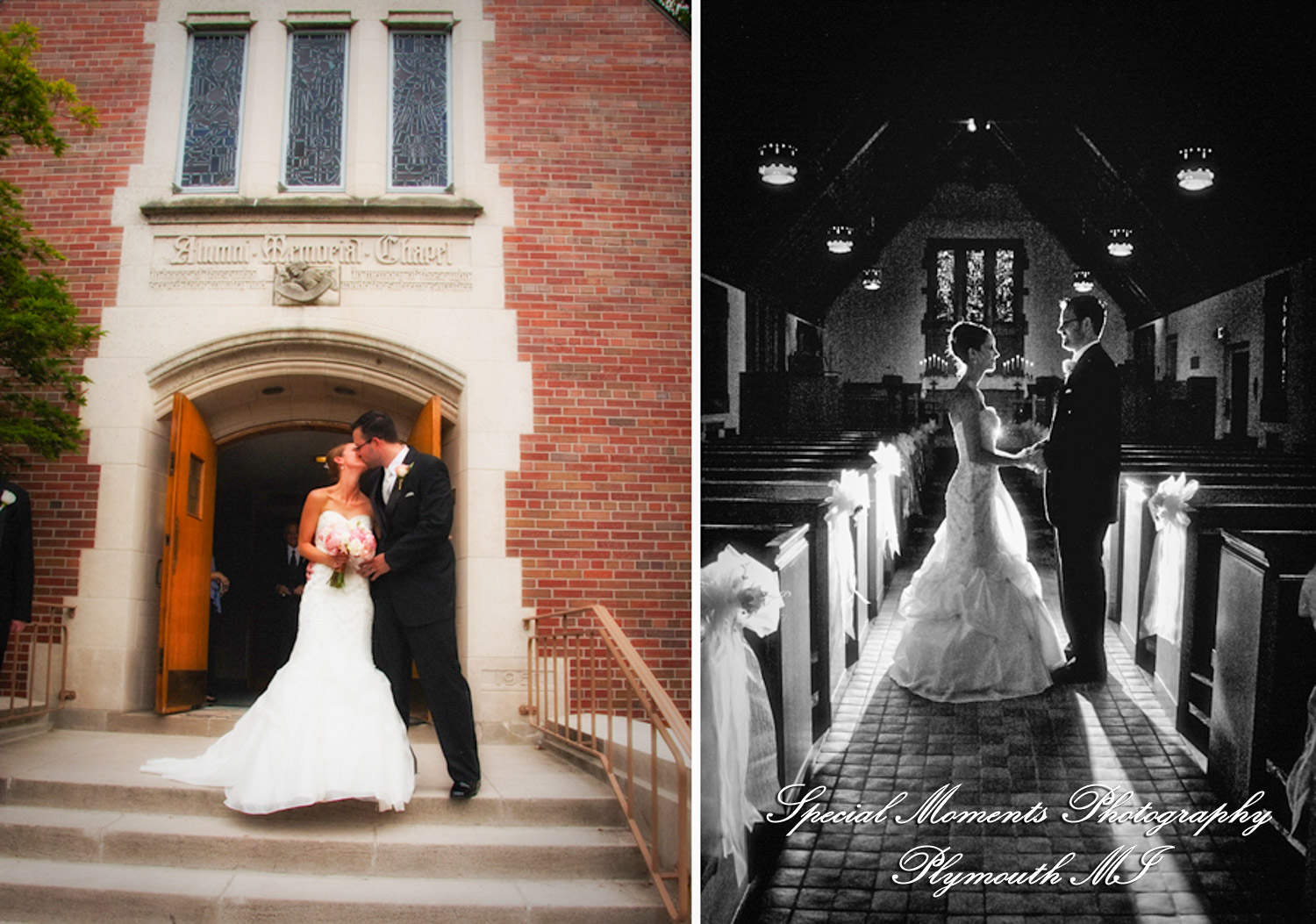 Brittany & Andy at MSU Alumni Memorial Chapel East Lansing MI wedding photograph