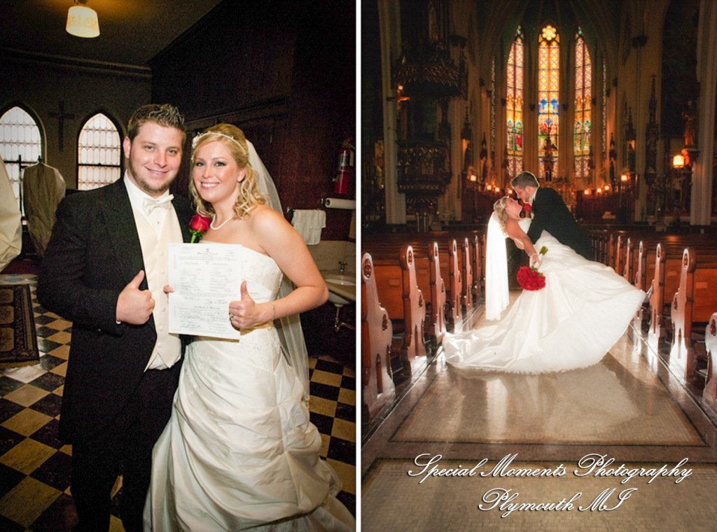 Ashley & Joe at St. Joseph Catholic Detroit MI wedding photograph