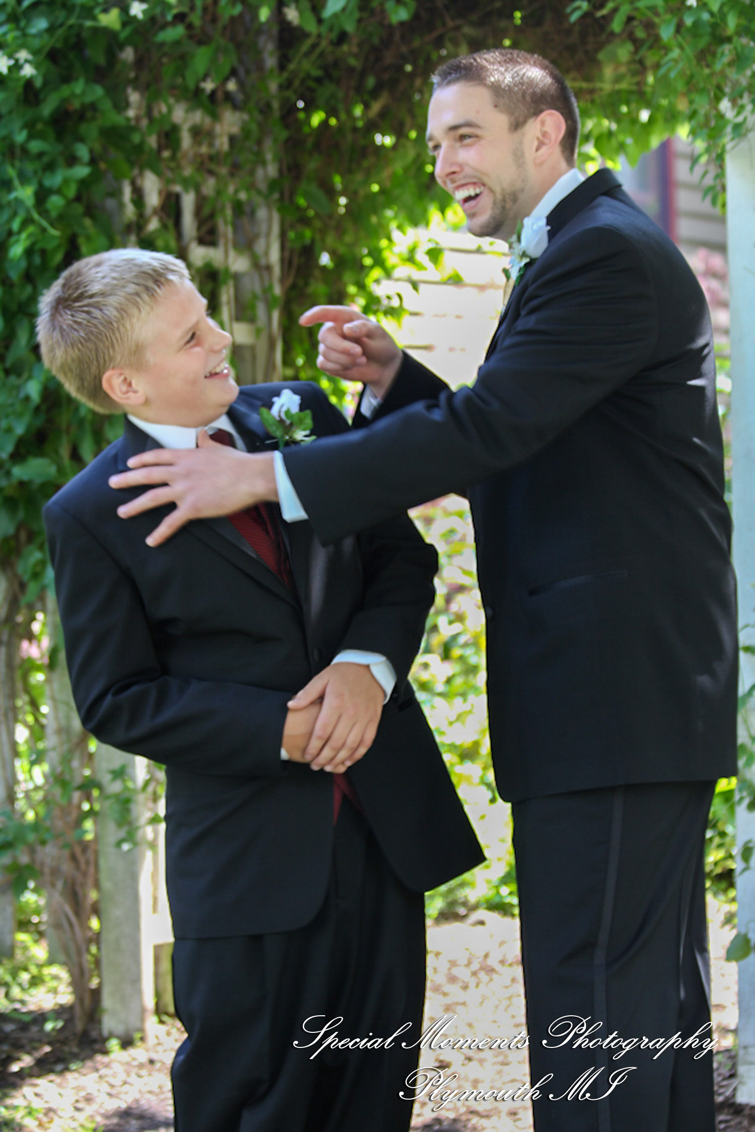 Stephanie & Josh at Mill Race Village Church Northville MI wedding photograph