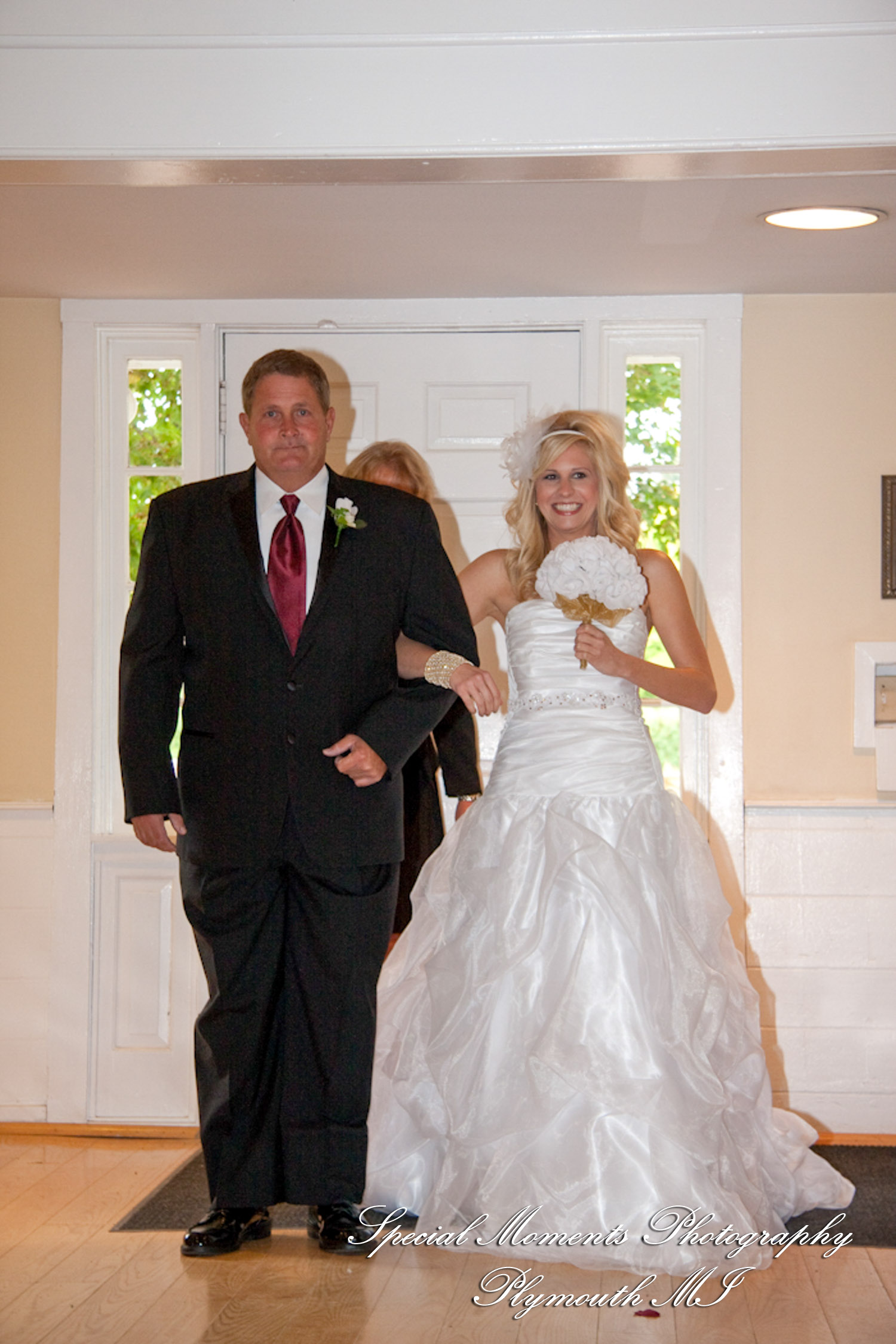Stephanie & Josh at Mill Race Village Church Northville MI wedding photograph