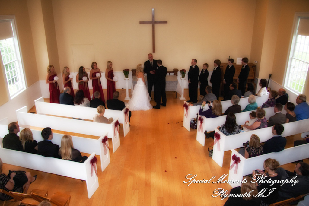 Stephanie & Josh at Mill Race Village Church Northville MI wedding photograph