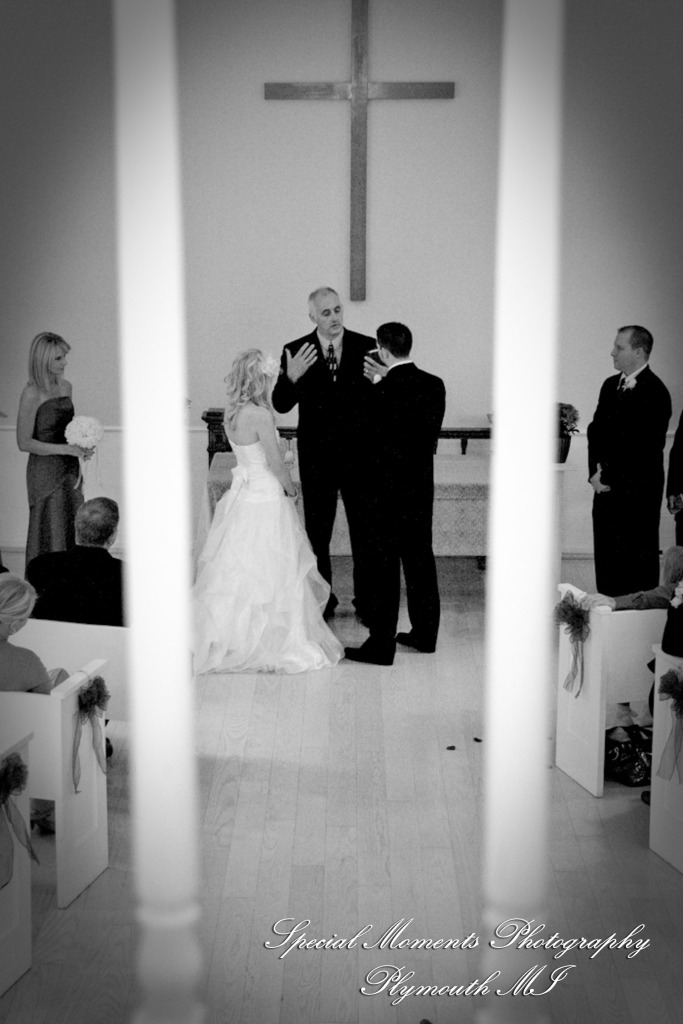 Stephanie & Josh at Mill Race Village Church Northville MI wedding photograph