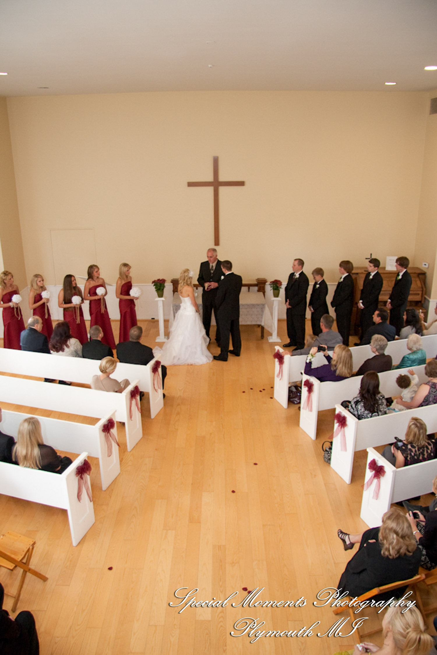 Stephanie & Josh at Mill Race Village Church Northville MI wedding photograph