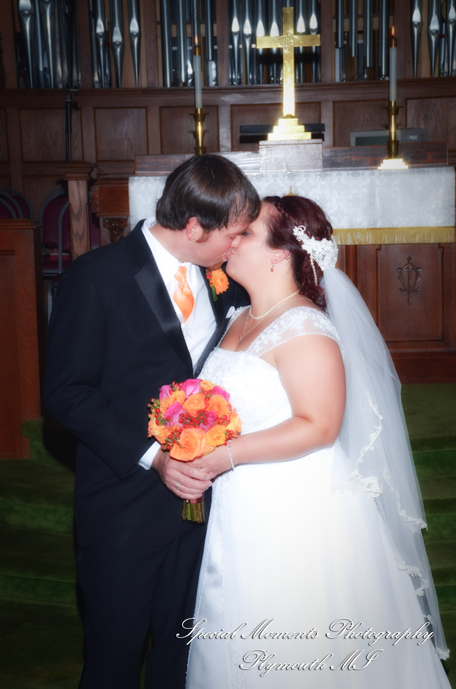 Mandie & Zachery at First United Methodist Church Chelsea MI wedding photography
