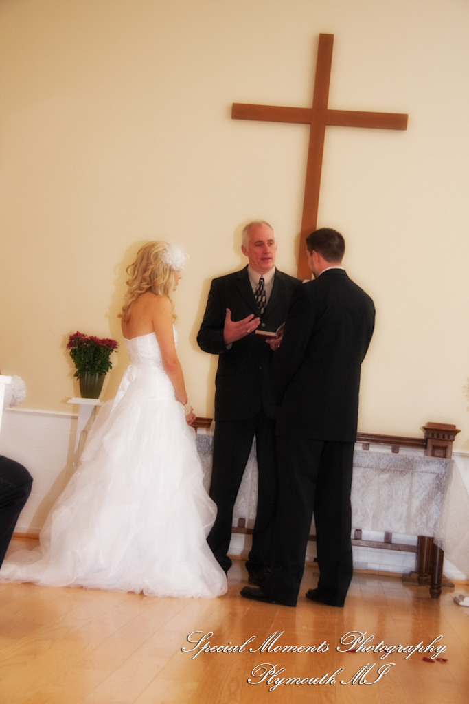 Stephanie & Josh at Mill Race Village Church Northville MI wedding photograph