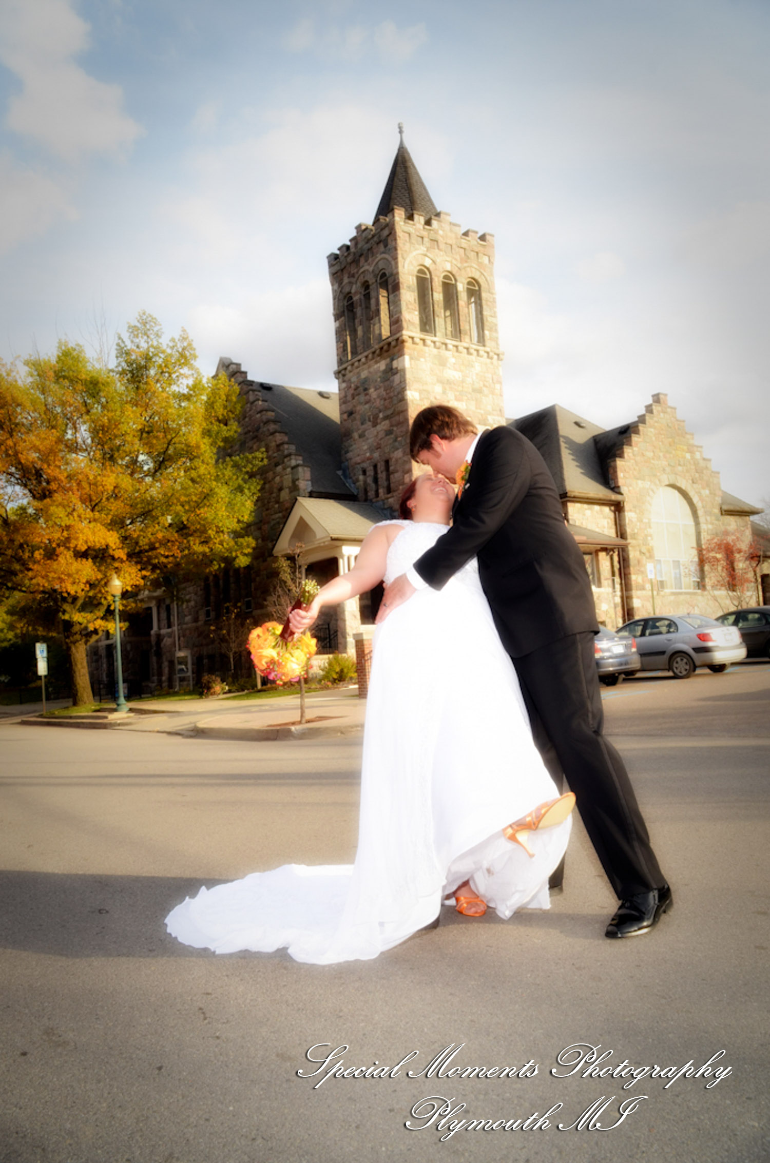 Mandie & Zachery at First United Methodist Church Chelsea MI wedding photography