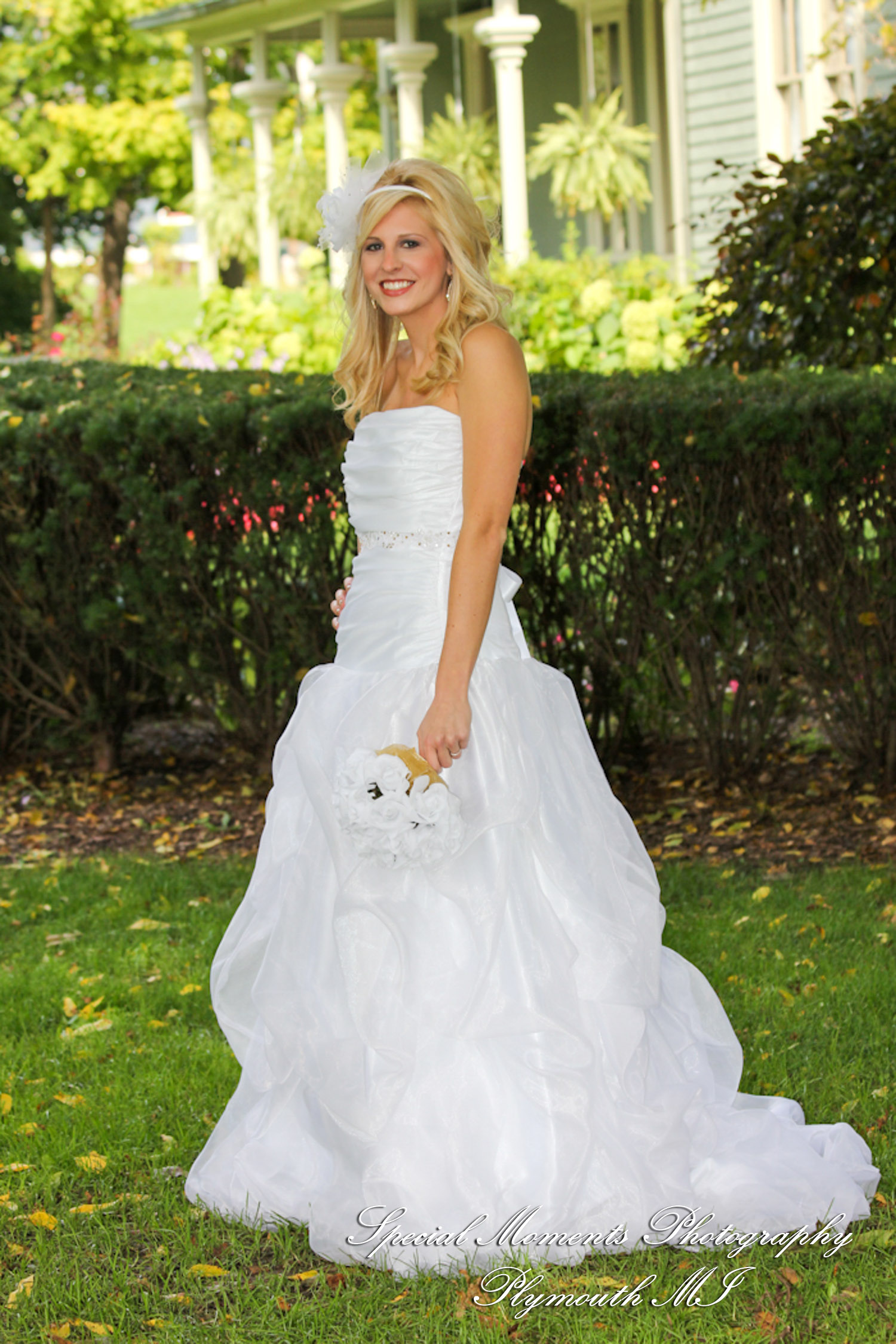 Stephanie & Josh at Mill Race Village Church Northville MI wedding photograph