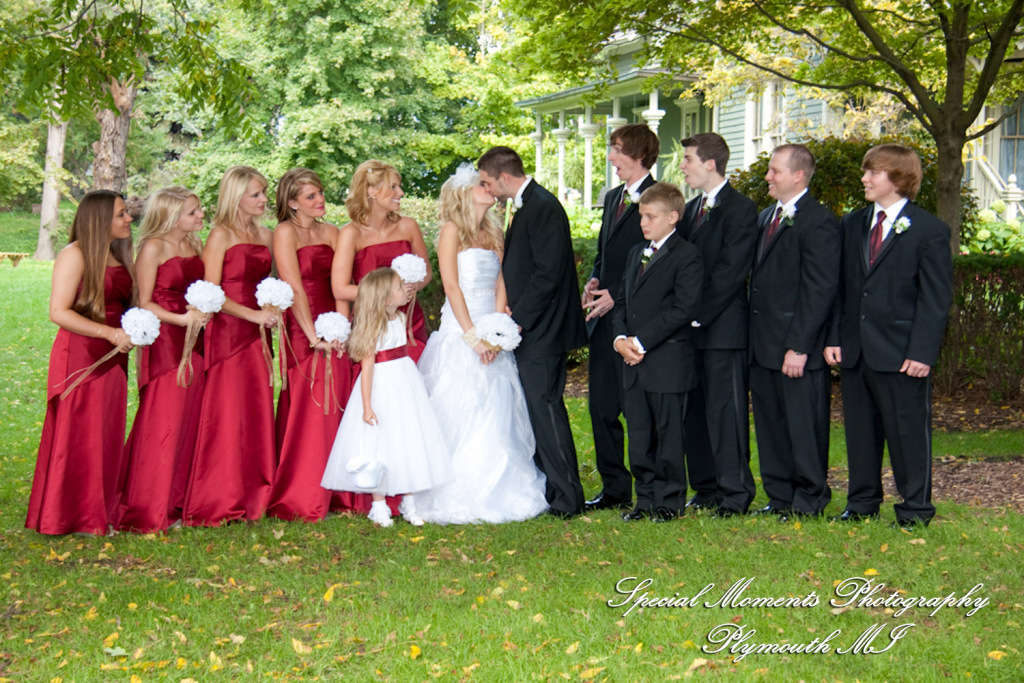 Stephanie & Josh at Mill Race Village Church Northville MI wedding photograph