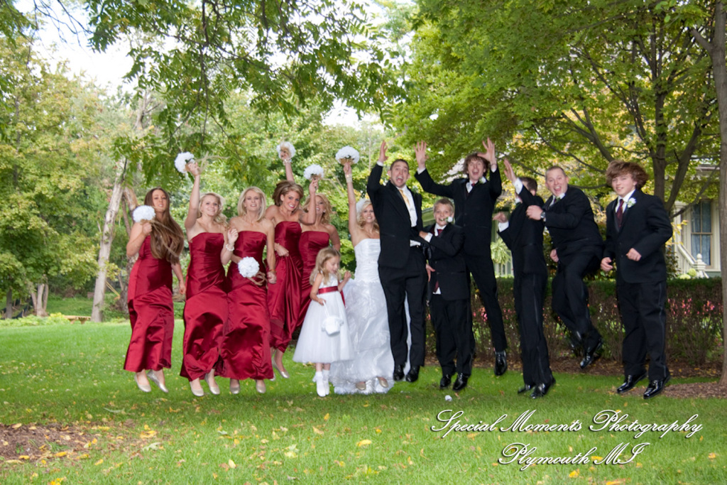 Stephanie & Josh at Mill Race Village Church Northville MI wedding photograph