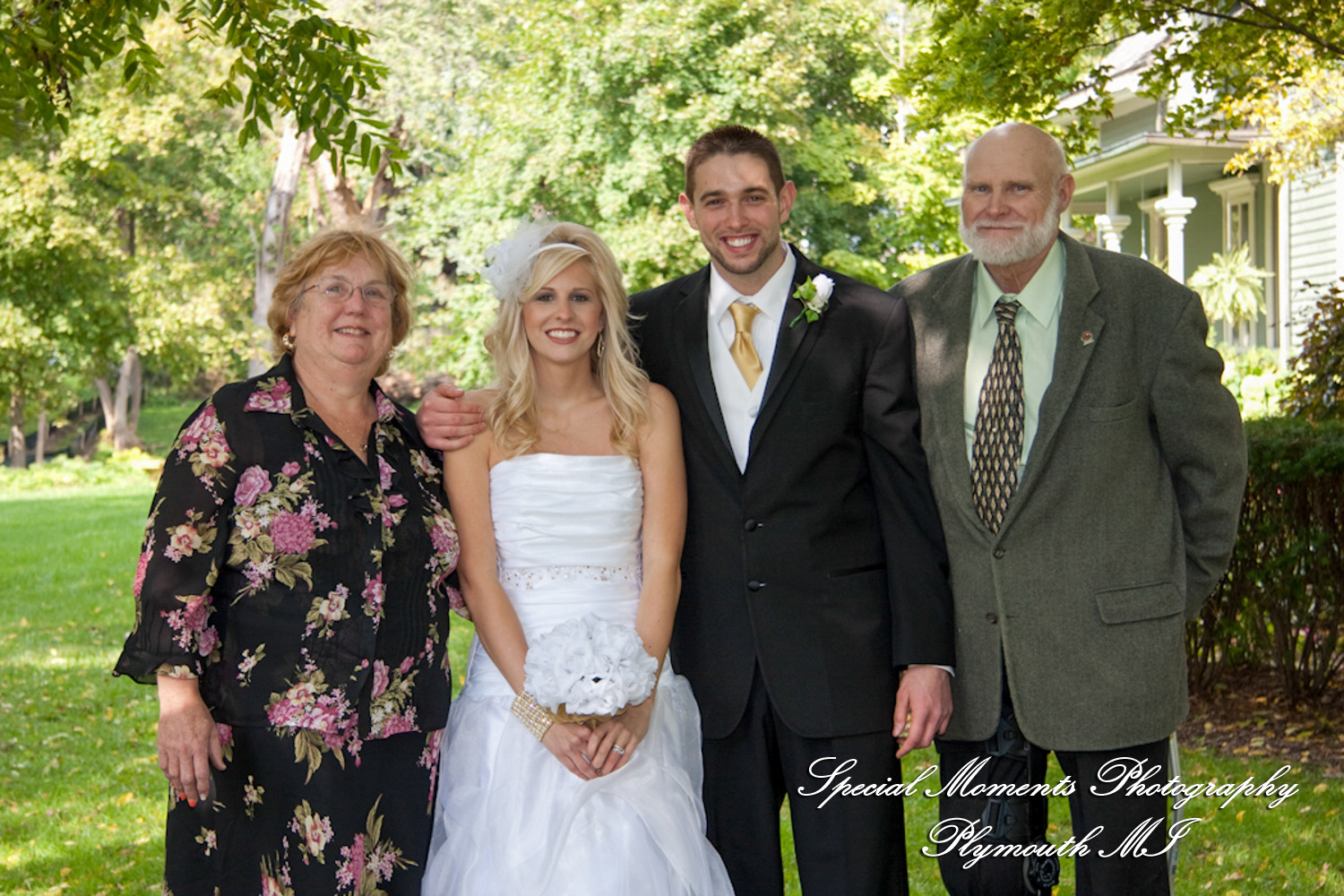 Stephanie & Josh at Mill Race Village Church Northville MI wedding photograph