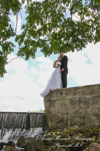 Stephanie & Josh at Mill Race Village Church Northville MI wedding photograph