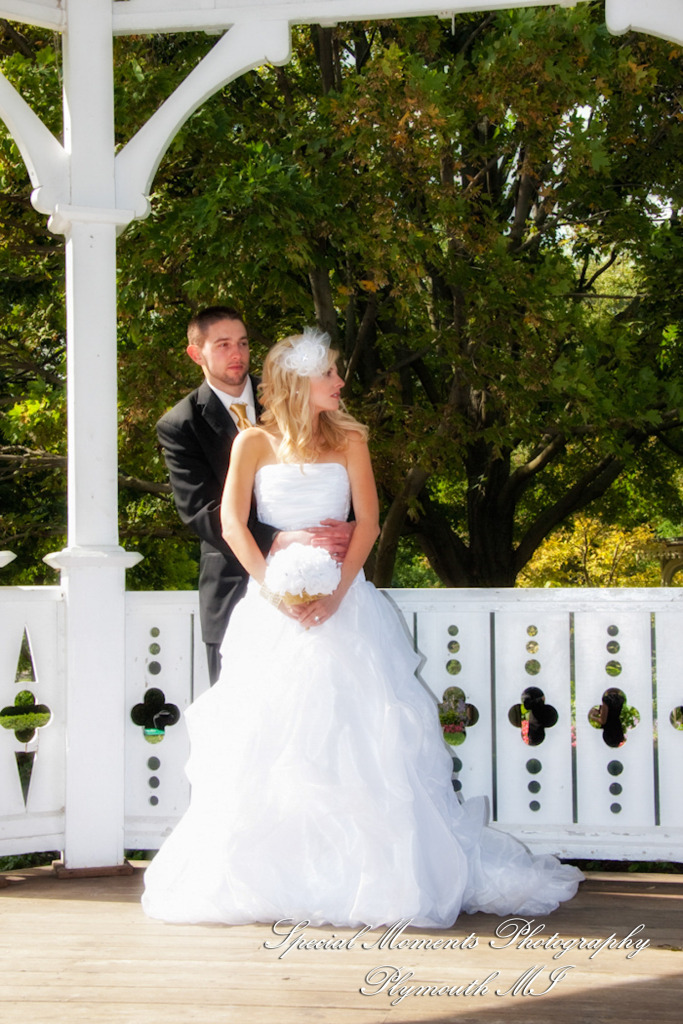 Stephanie & Josh at Mill Race Village Church Northville MI wedding photograph