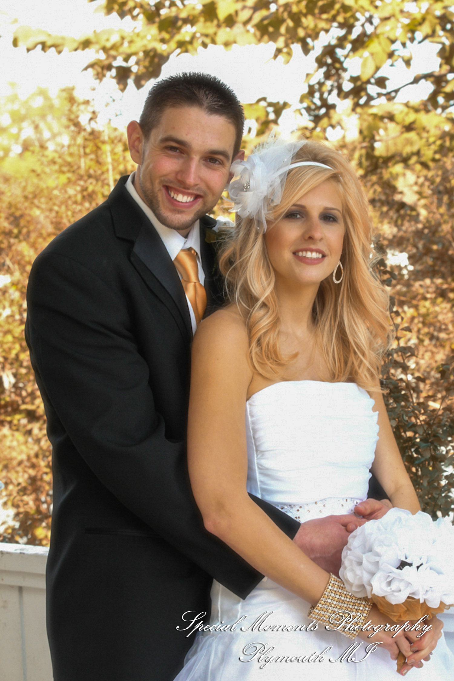 Stephanie & Josh at Mill Race Village Church Northville MI wedding photograph