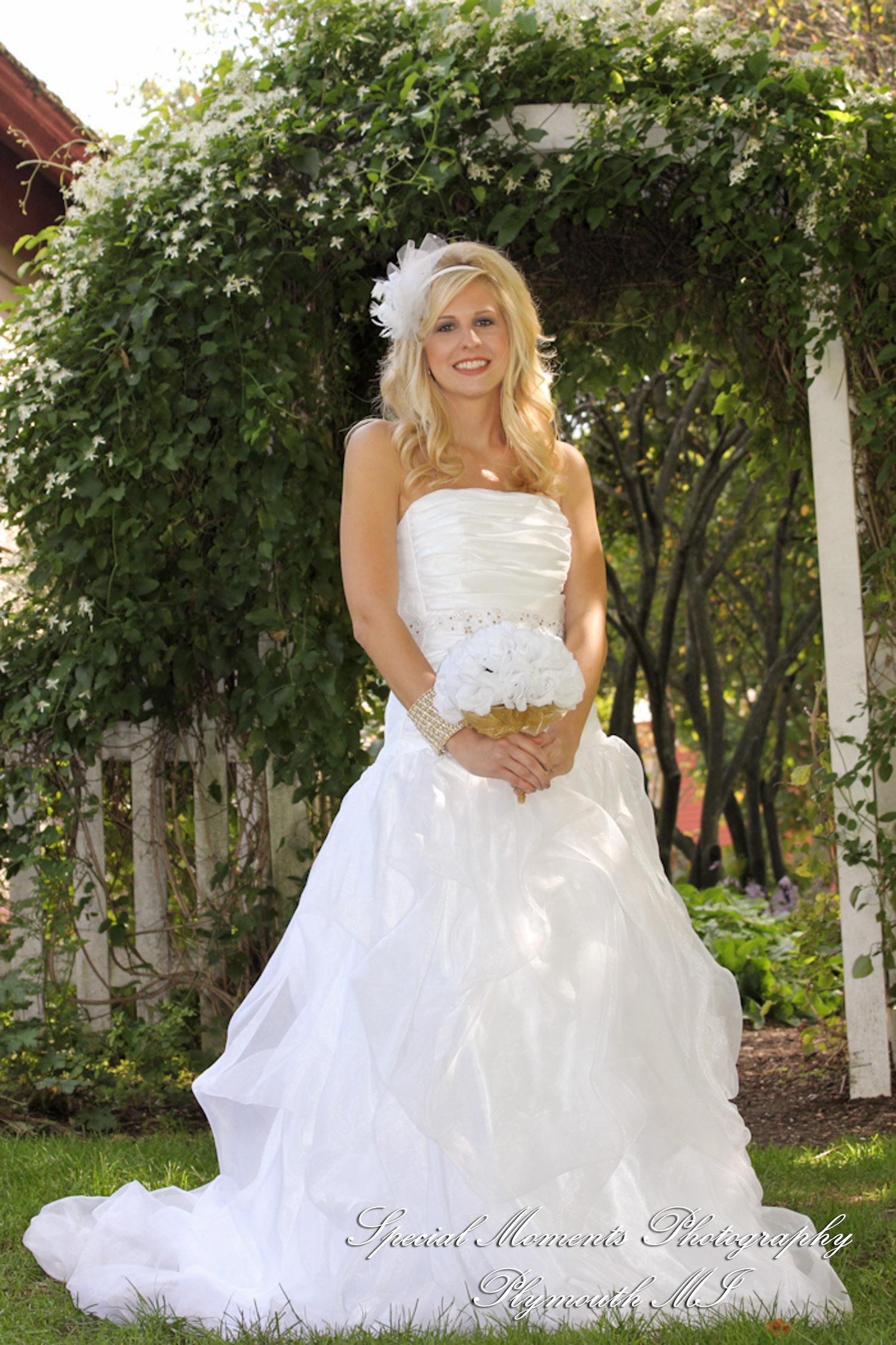 Stephanie & Josh at Mill Race Village Church Northville MI wedding photograph