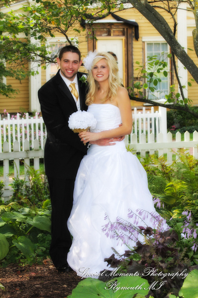 Stephanie & Josh at Mill Race Village Church Northville MI wedding photograph