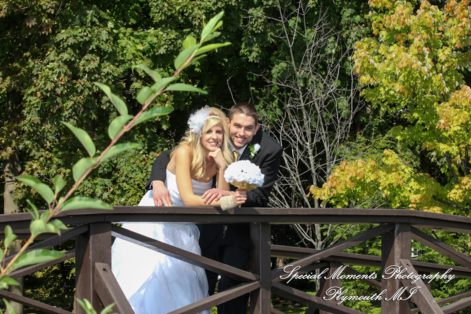 Stephanie & Josh at Mill Race Village Church Northville MI wedding photograph