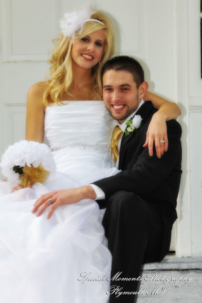 Stephanie & Josh at Mill Race Village Church Northville MI wedding photograph