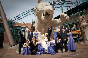 Downtown Detroit MI wedding photograph