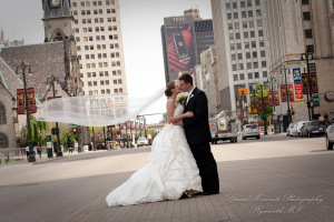 Downtown Detroit MI wedding photograph