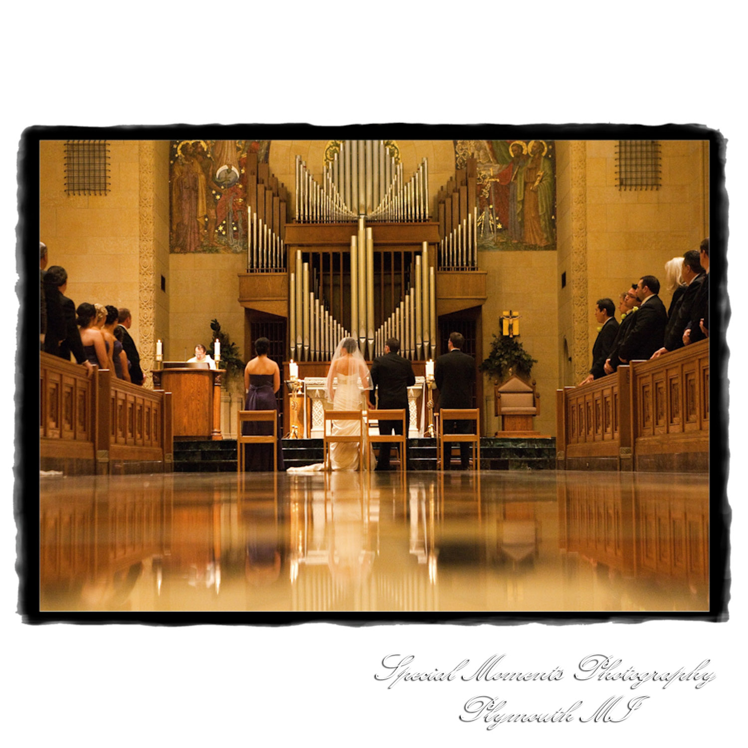 Fine Art Vintage Design - Melissa & Michael at St. John's Resort Grande Ballroom Plymouth MI wedding album photography