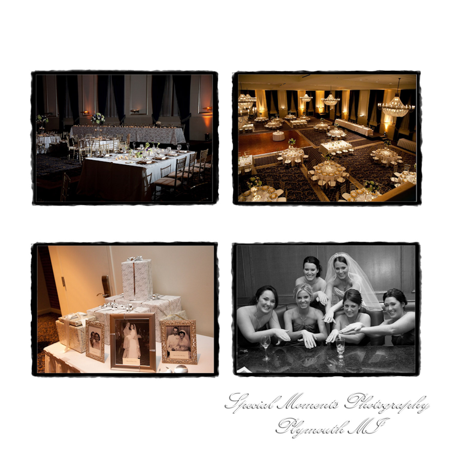 Fine Art Vintage Design - Melissa & Michael at St. John's Resort Grande Ballroom Plymouth MI wedding album photography