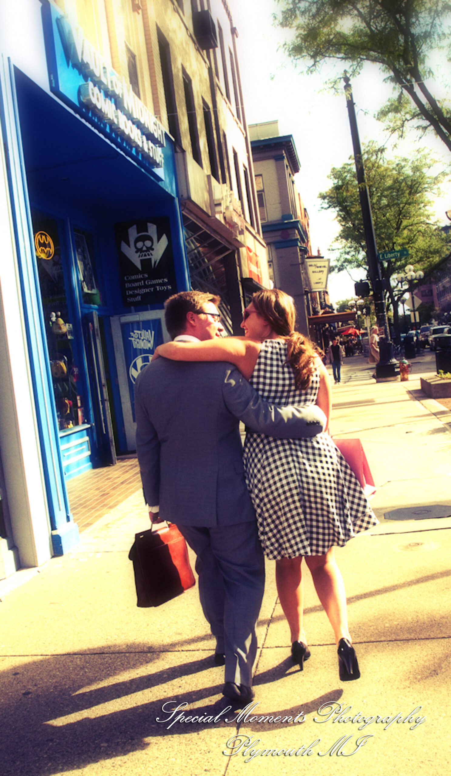 Penelope & Steve at Downtown Ann Arbor MI Mad Men engagement photography