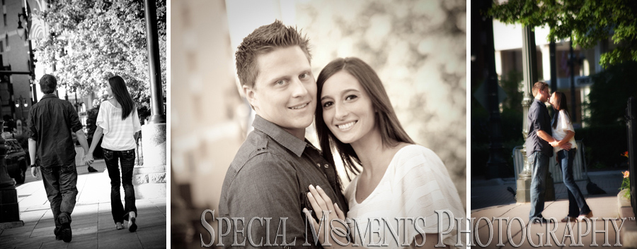 Downtown Detroit engagement photograph