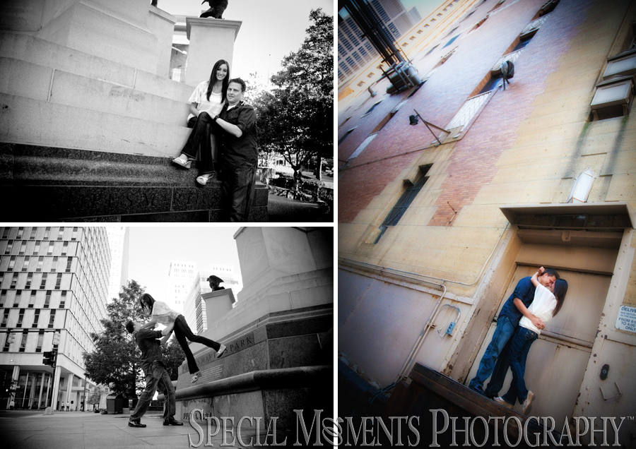 Downtown Detroit engagement photograph