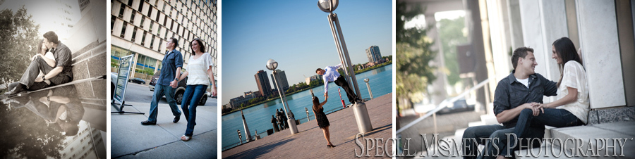Downtown Detroit engagement photograph