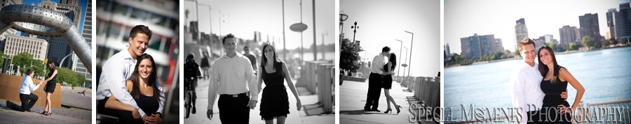 Downtown Detroit engagement photograph