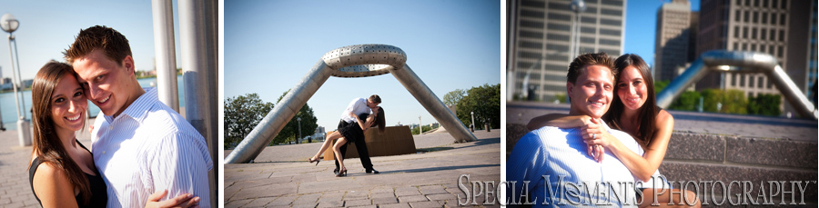 Downtown Detroit engagement photograph
