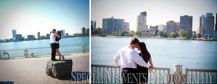 Downtown Detroit engagement photograph