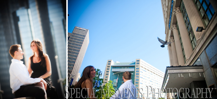Downtown Detroit engagement photograph