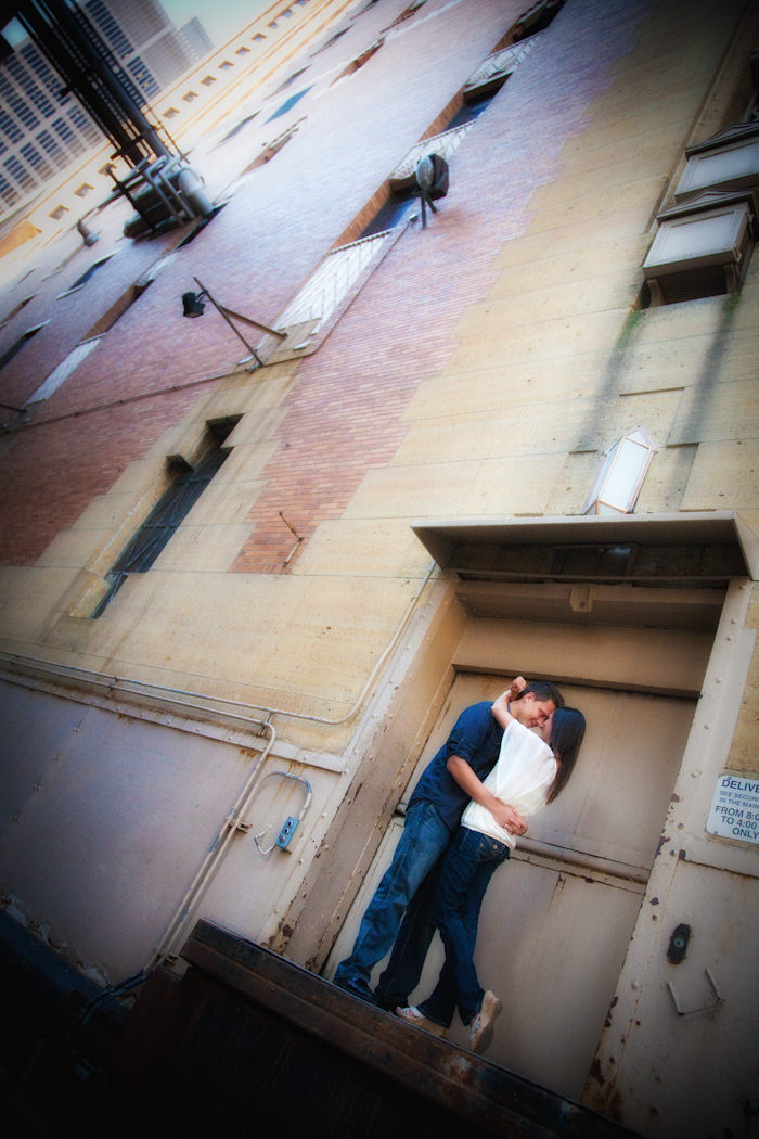 Downtown Detroit engagement photograph