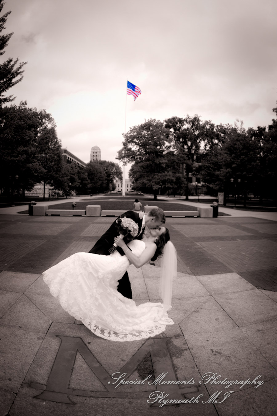 Law Quad U of M Ann Arbor MI wedding photograph