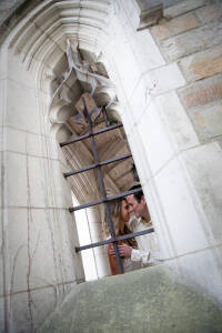 Meghan & Chris at Law Quad Ann Arbor MI wedding photograph