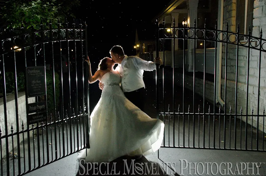 Wellers Saline MI wedding reception gate photograph