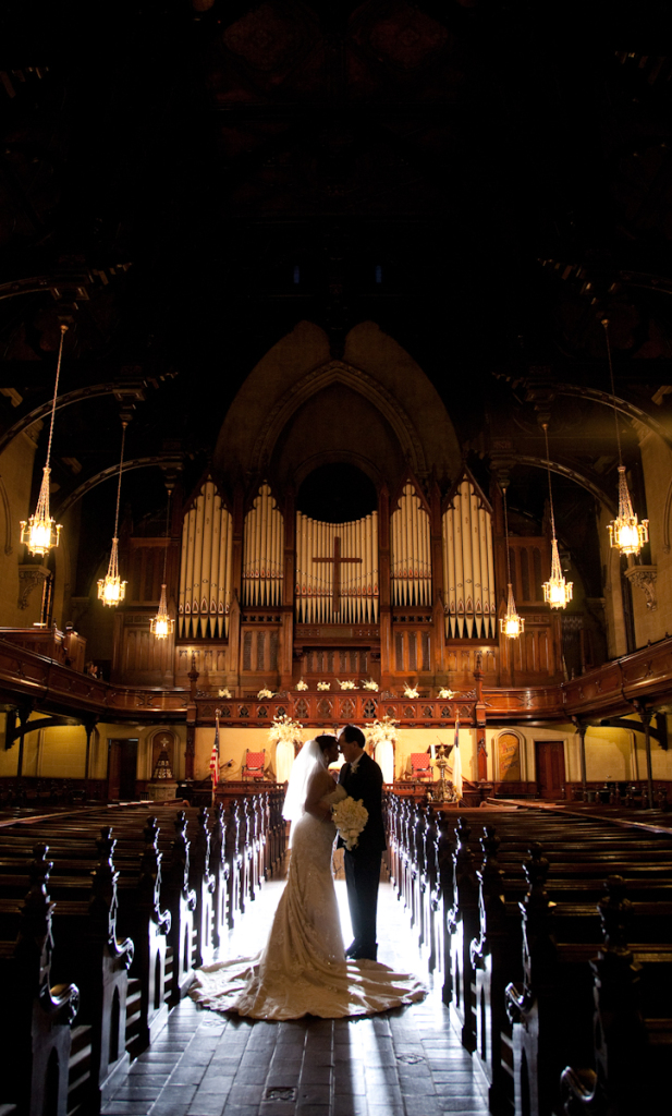 Monique & James at Fort Street Presbyterian Church Detroit MI wedding photograph