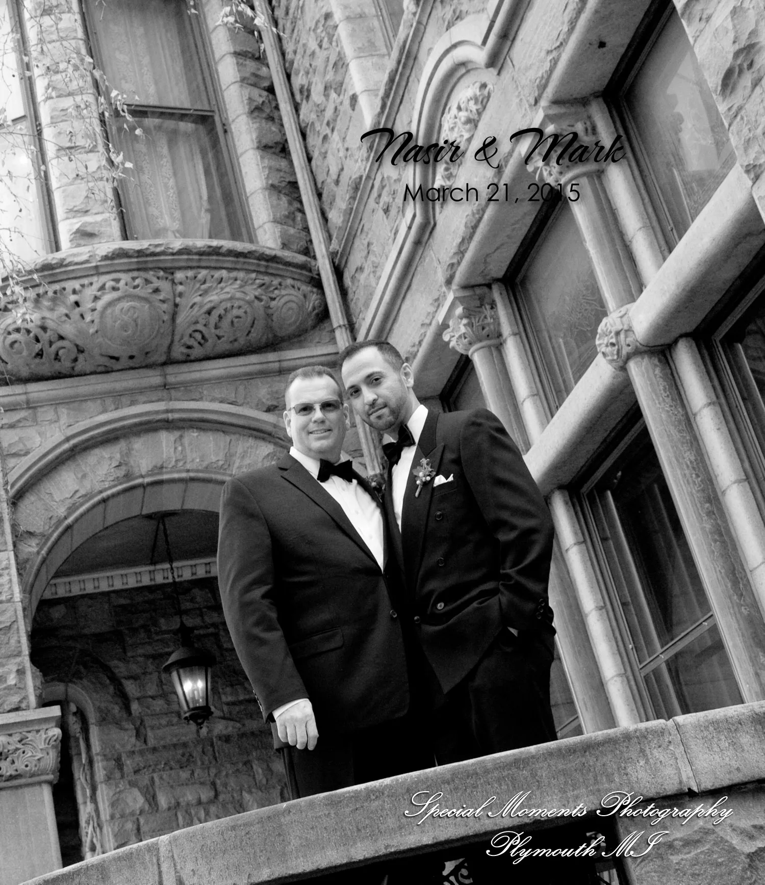 The Whitney Detroit MI wedding album photograph