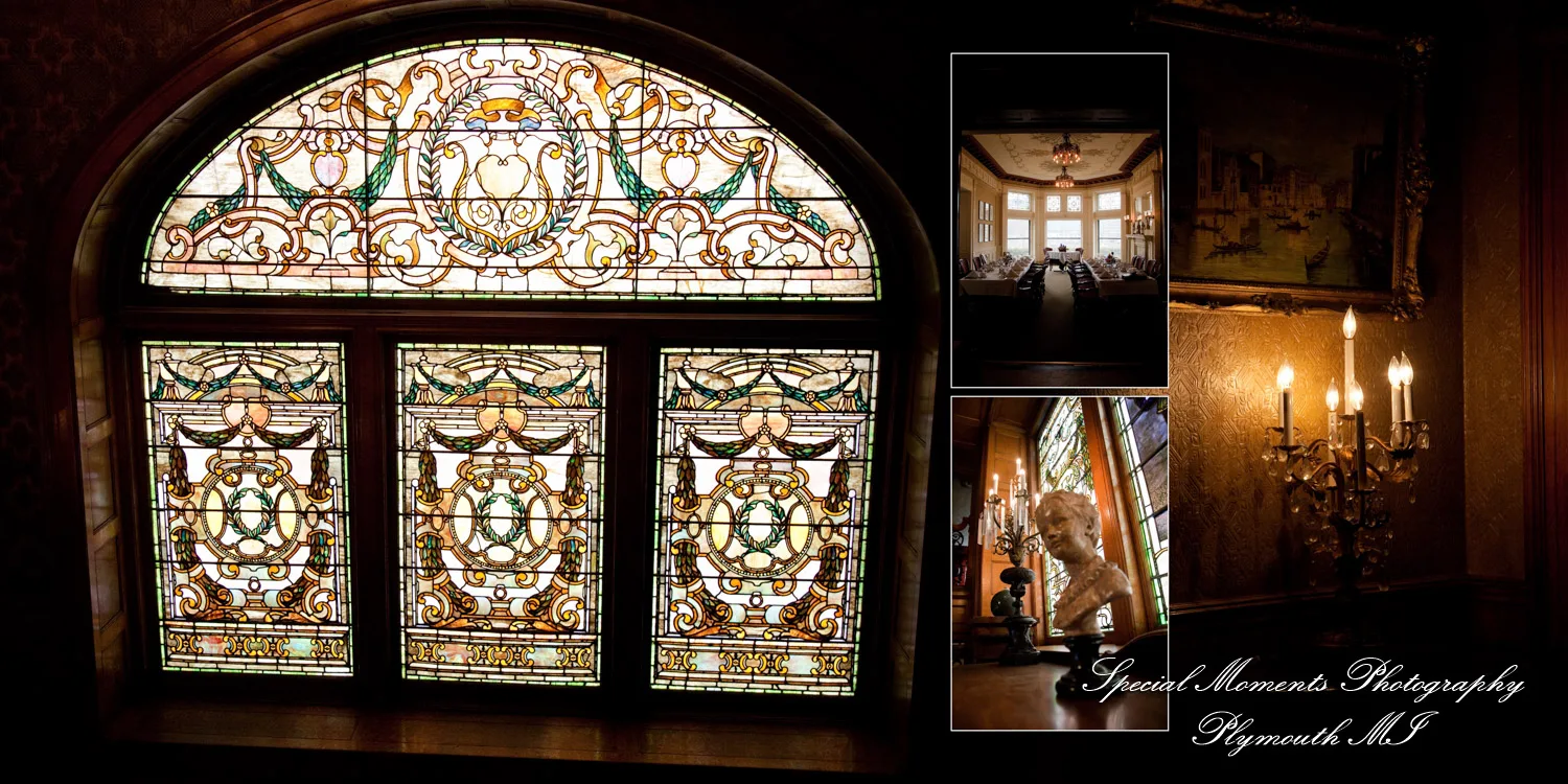 The Whitney Detroit MI wedding album photograph