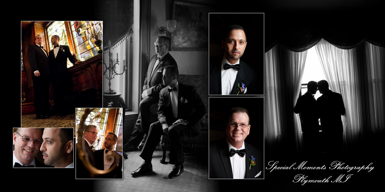 Coffee Table Design - Mark & Nasir at The Whitney Detroit MI wedding album photograph