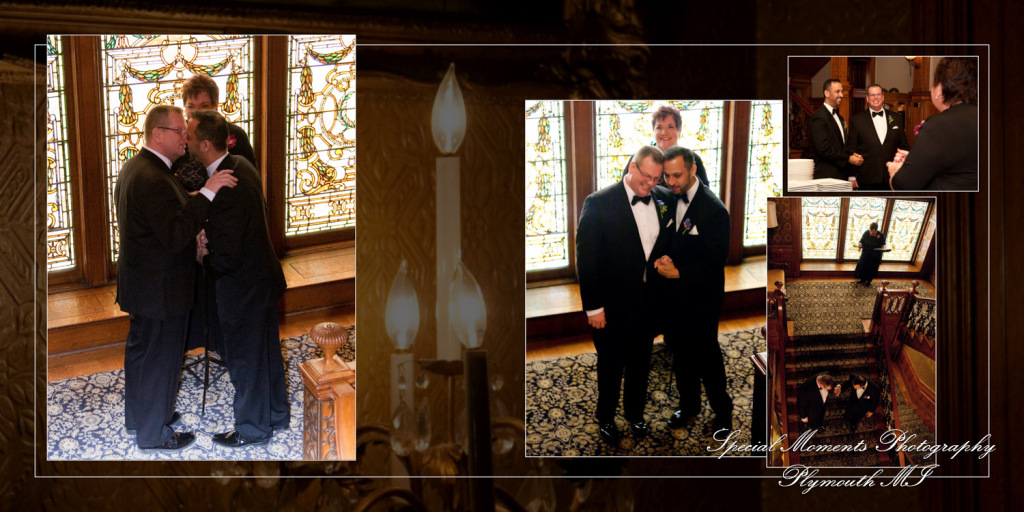 Coffee Table Design - Mark & Nasir at The Whitney Detroit MI wedding album photograph