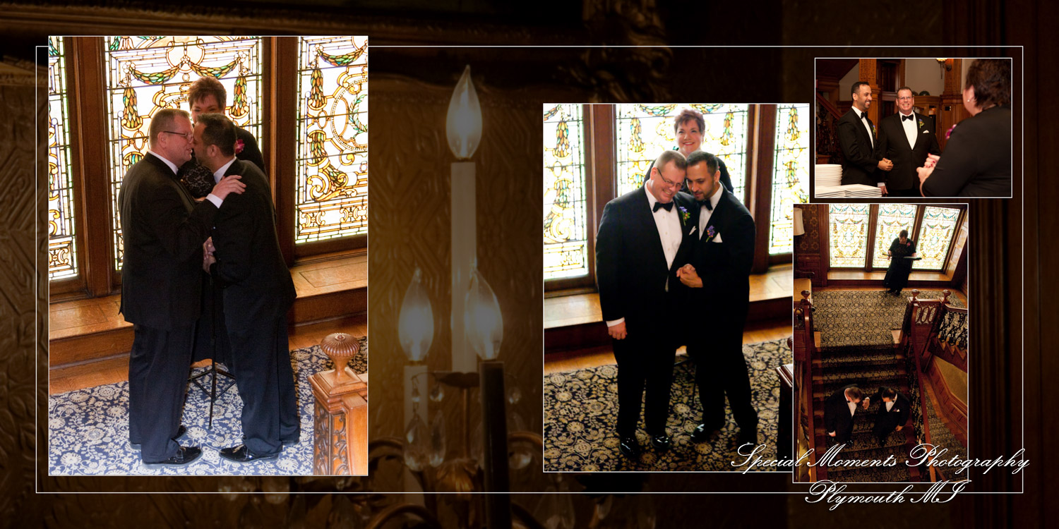 Coffee Table Design - Mark & Nasir at The Whitney Detroit MI wedding album photograph