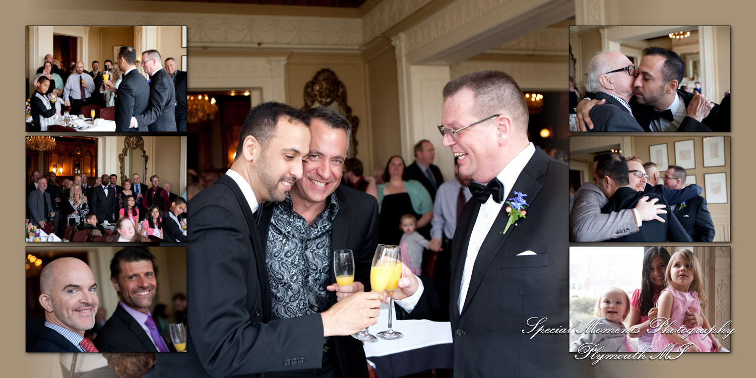 Coffee Table Design - Mark & Nasir at The Whitney Detroit MI wedding album photograph